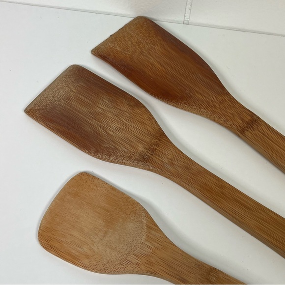 [SOLD!] Vintage Set of 3 Pampered Chef Bamboo Wooden Spatulas Kitchen Utensils - Picture 12 of 15